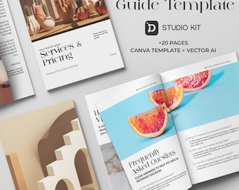 Client Services and Pricing Guide Template Canva and Illustrator AI, Service Guide Template, Client Welcome Packet, Price List Proposal