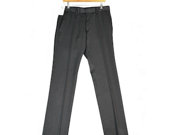 REACTION Pantaloni eleganti da uomo Kenneth Cole grigi a righe sottili, taglia 32W x 32L