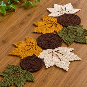 Crochet Table Runner Pattern: Maple Leaf Fall Decor (PDF Download)