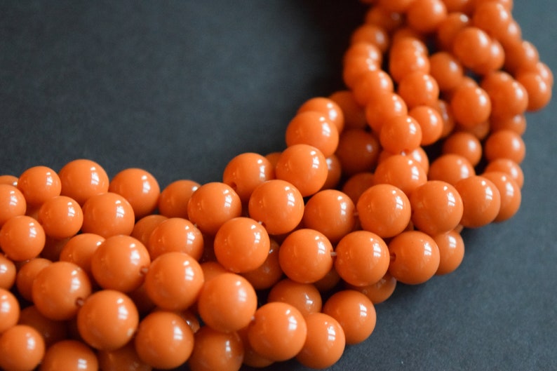 Orange Necklace Pumpkin Orange Beaded Choker Vintage Choker Acrylic Beads Orange Choker Pumpkin Necklace Vintage Necklace