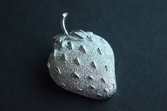 Strawberry Brooch, Sarah Coventry Brooch, Silver S