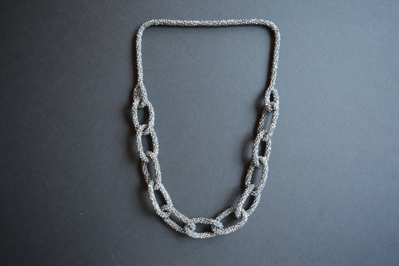 Beaded Chain, Rhinestone Chain, Silver Chain, Chu… - image 2