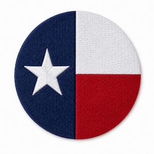 Texas Flag Round Embroidered Patch – Lone Star State Patriotic Badge