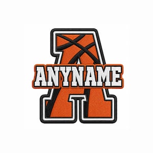 Custom Basketball Initial and Name Embroidered Patch – Personalized Player Badge