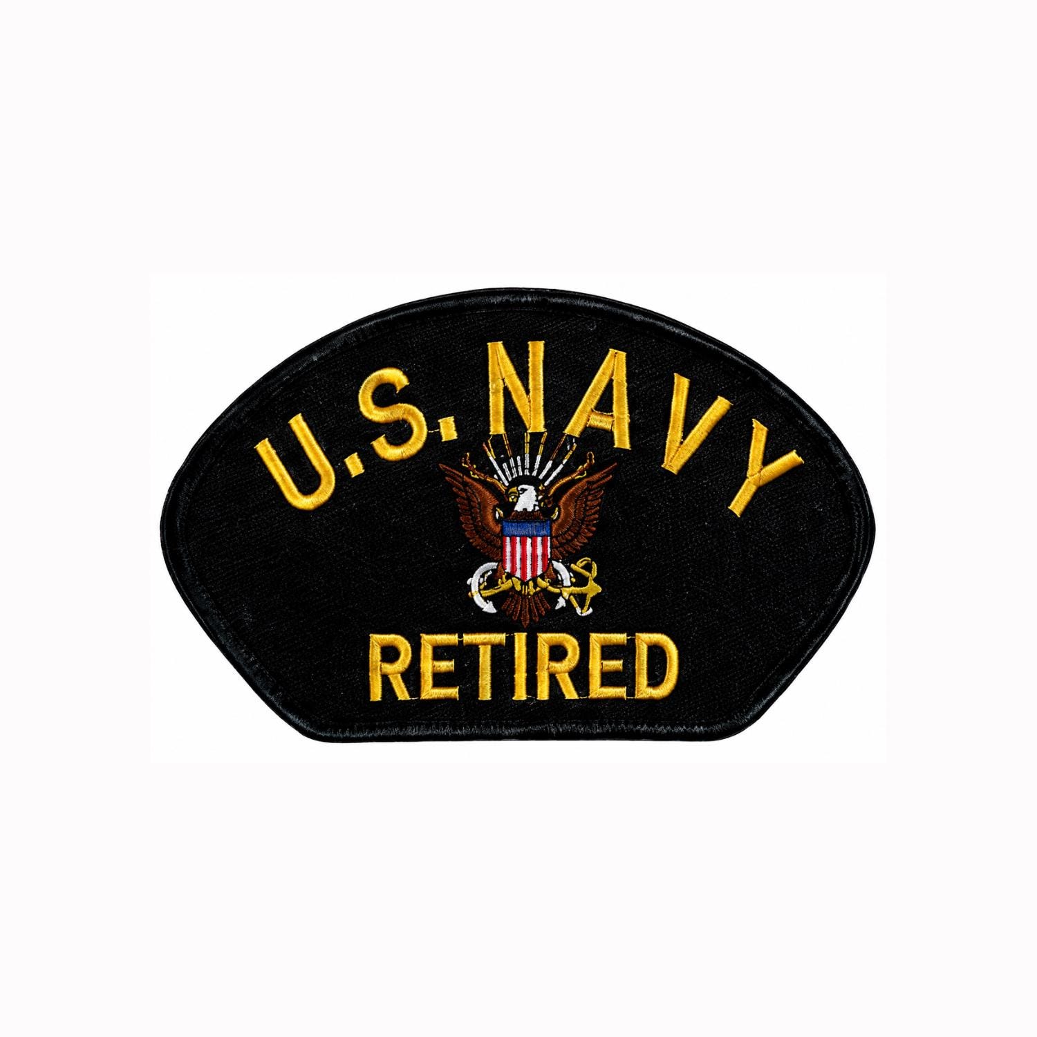 U. S. Navy Retired Embroidered Patch, Navy Veteran Military Patches for Jacket, Vest, Backpack