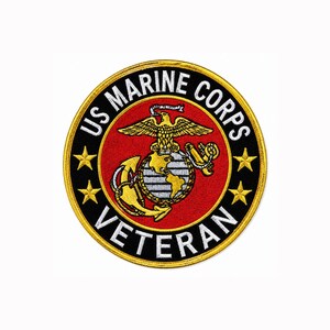 Naszywka haftowana dla weteranów Korpusu Piechoty Morskiej USA, naszywka z orłem i kotwicą USMC