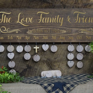 Custom Birthday Calendar Wooden Family Calendar With Discs Family