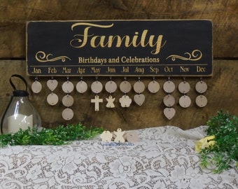 Family Birthday and Celebrations Calendar Birthday Calendar Birthday Board All Wood Fast Ship Laser Engraved Discs Inc Great gift all yr