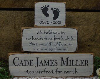 Baby Memorial 3Pc We held you in our hands for a little while But we will hold you in our hearts forever! Too perfect for Earth Footprints