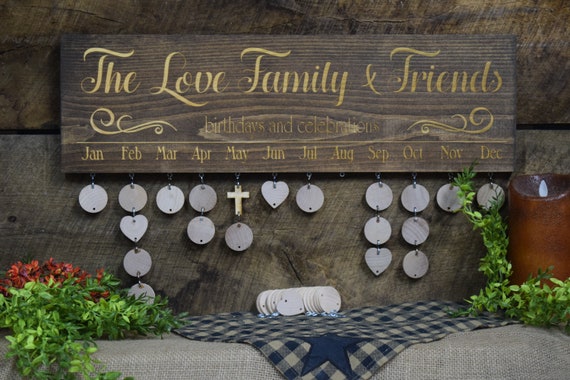 Custom Birthday Calendar Wooden Family Calendar With Discs Family & Friends  Birthdays and Celebrations Ships Fast Laser Engraved Change Free - Etsy