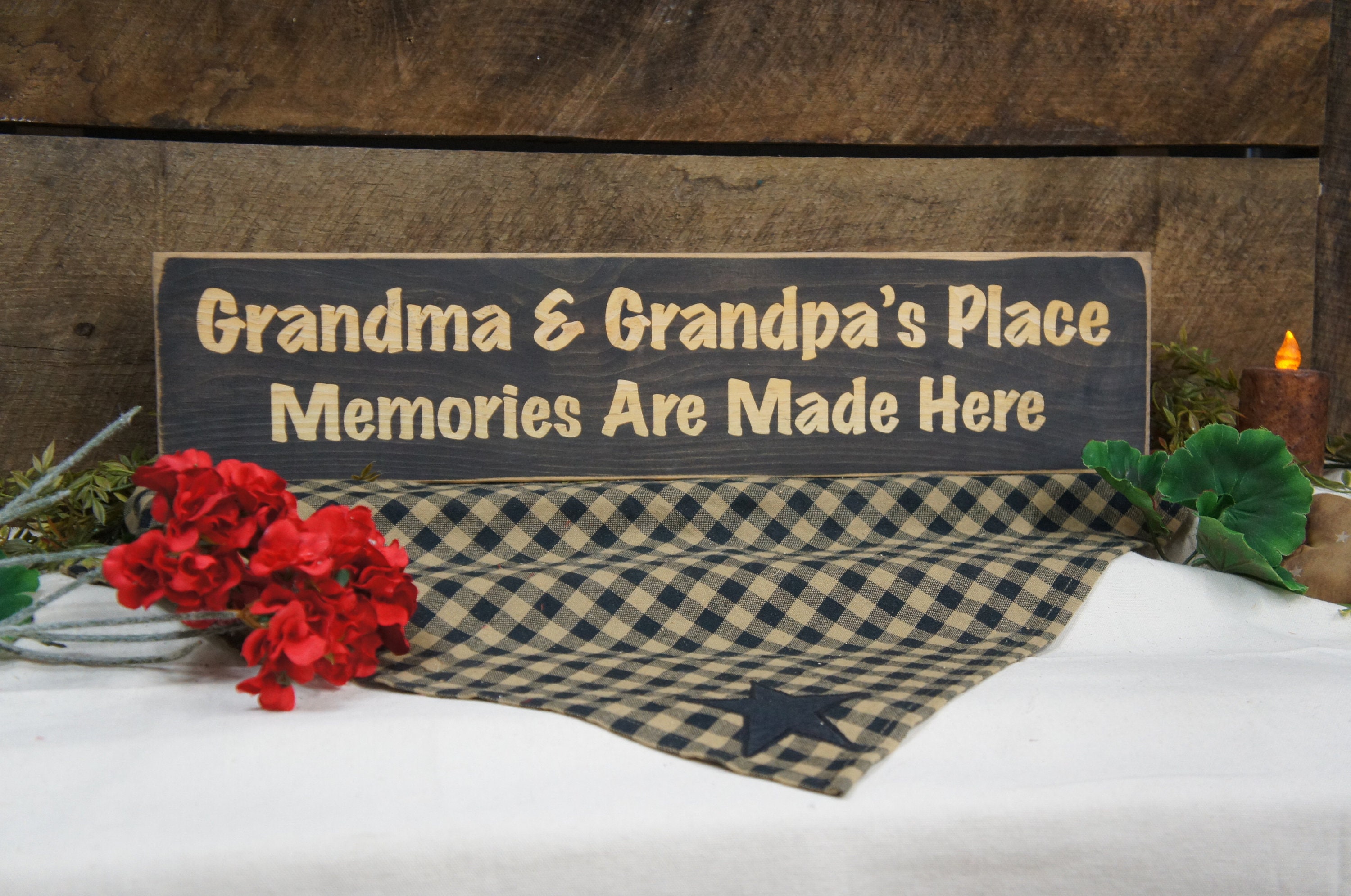 "Grandma & Grandpa's Place" Decorative Pillow 