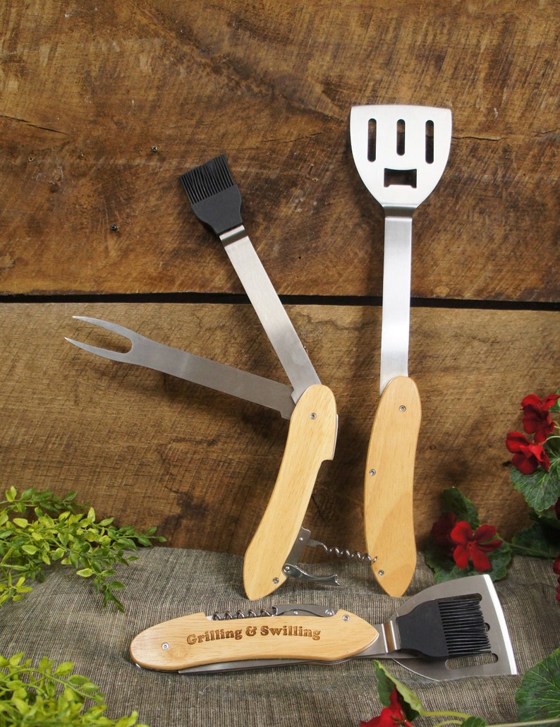 Personalized BBQ Multitool 5in1 BBQ Tool Set Laser Etsy
