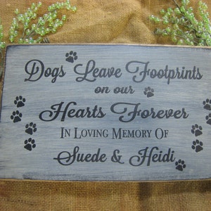 Pet Memorial... Dogs Leave Pawprints on our Hearts Forever In Loving Memory Personalized with Name and Paw Prints image 3