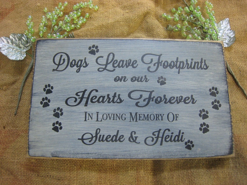 Pet Memorial... Dogs Leave Pawprints on our Hearts Forever In Loving Memory Personalized with Name and Paw Prints image 3