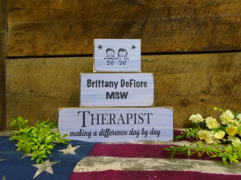 Social Worker Gift Making Difference Day by Day 3 Pc Block Set Personalized Several Color Options Fast Ship Therapist Nurse Teacher image 8