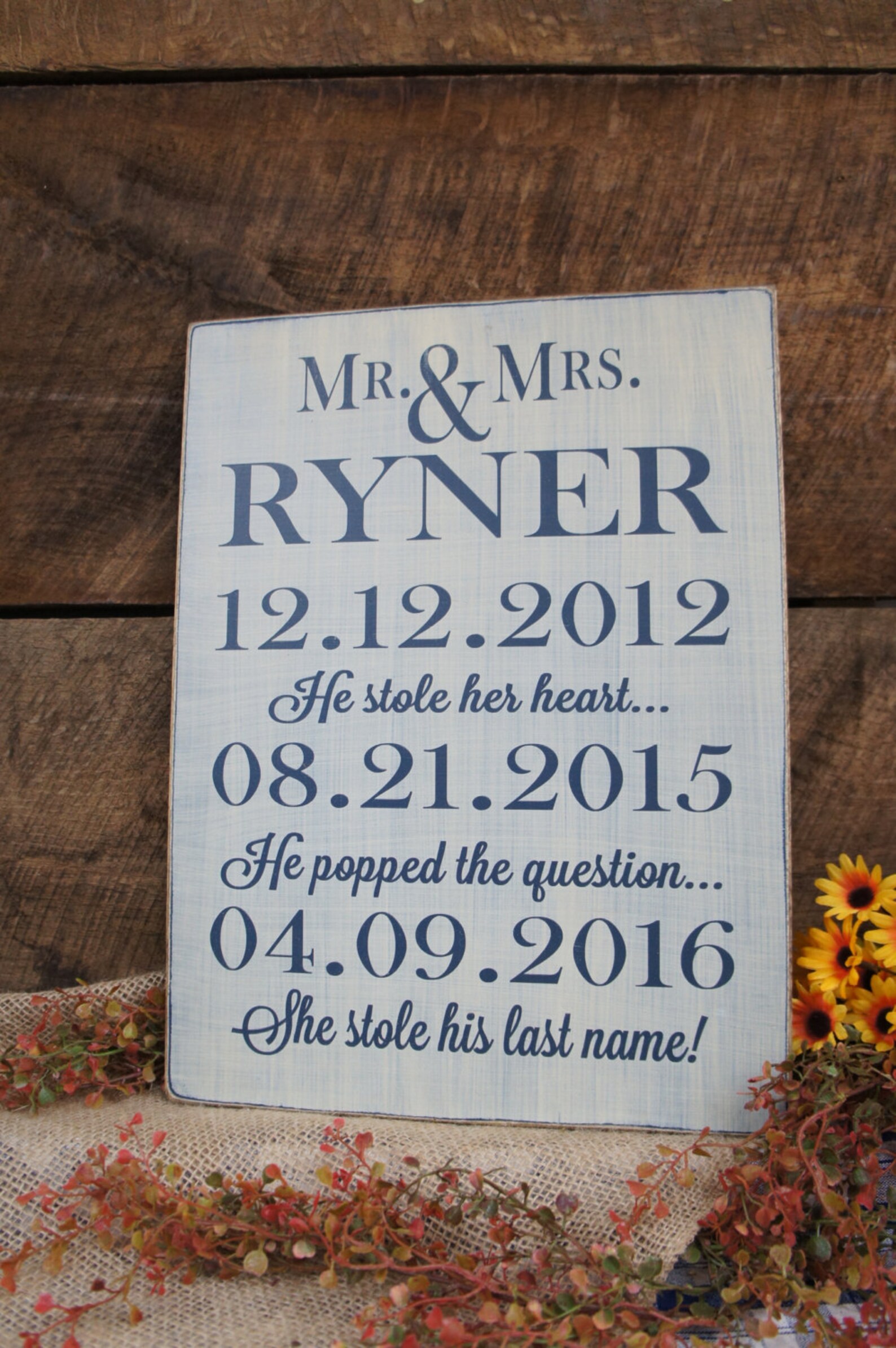 Name & Dates Personalized on This Rustic Wedding or - Etsy