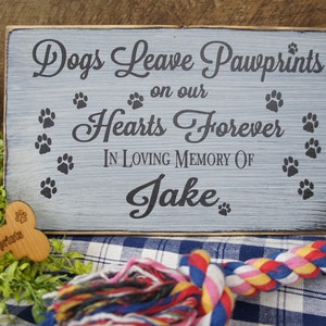 Pet Memorial... Dogs Leave Pawprints on our Hearts Forever In Loving Memory Personalized with Name and Paw Prints image 5