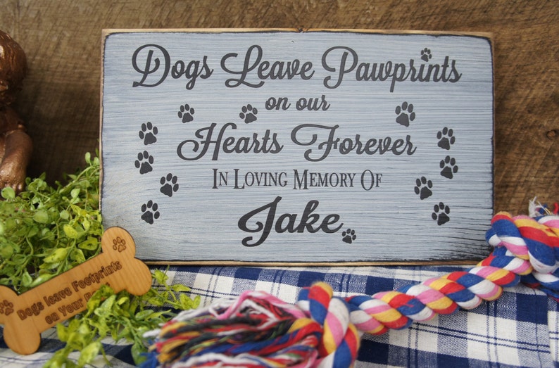 Pet Memorial... Dogs Leave Pawprints on our Hearts Forever In Loving Memory Personalized with Name and Paw Prints image 5