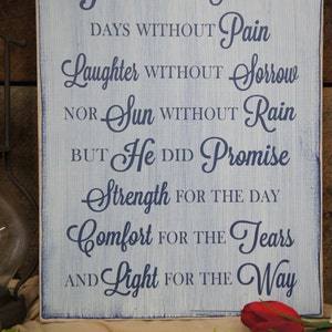 God Didn't Promise Days Without Pain Laughter Without Sorrow nor Sun ...