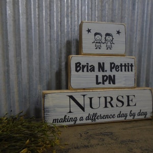 Social Worker Gift Making Difference Day by Day 3 Pc Block Set Personalized Several Color Options Fast Ship Therapist Nurse Teacher image 9