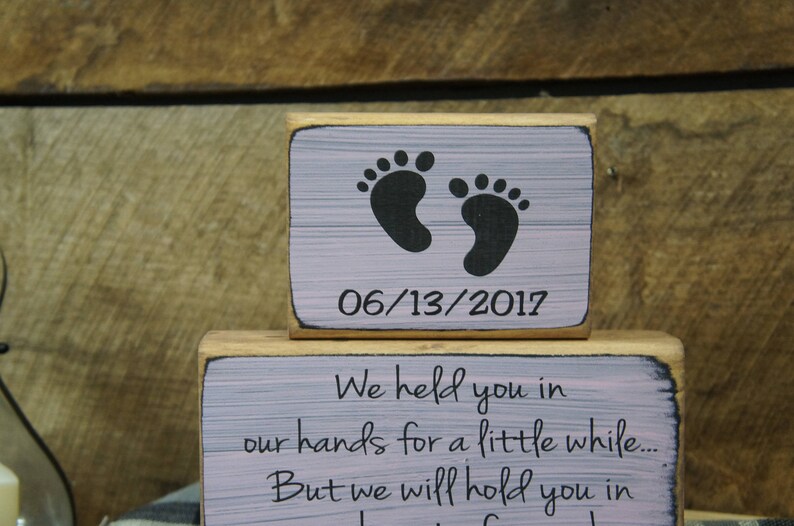 Baby Memorial We Held You in Our Hands for a Little While. But We Will Hold You in Our Hearts Forever Blocks Too Beautiful for Earth Custom image 8