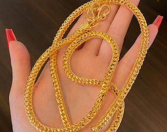 Solid 24K Gold Chain Necklace, 200 Gram Heavy Men's Luxury Jewelry