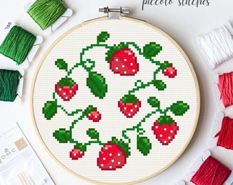 Strawberry Picking: Cross Stitch Pattern (Digital PDF)
