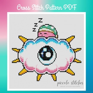 Sleeping Kirby & Kracko | Digital PDF Cross Stitch Pattern