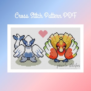 Torenduo | Digitaal pdf-kruissteekpatroon | Lugia | Hoera