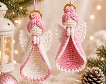 Little Angel Crochet Pattern PDF | Amigurumi Angel Ornament with Wings & Halo | Advanced Beginner | 4.5in Christmas Ornament