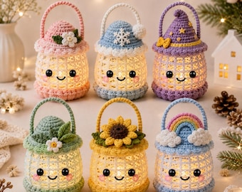 Lantern Crochet Pattern PDF | Amigurumi Lattice Basket, Glowing Lantern Design | Advanced Beginner Skill | 4.5x5.5in Digital Download