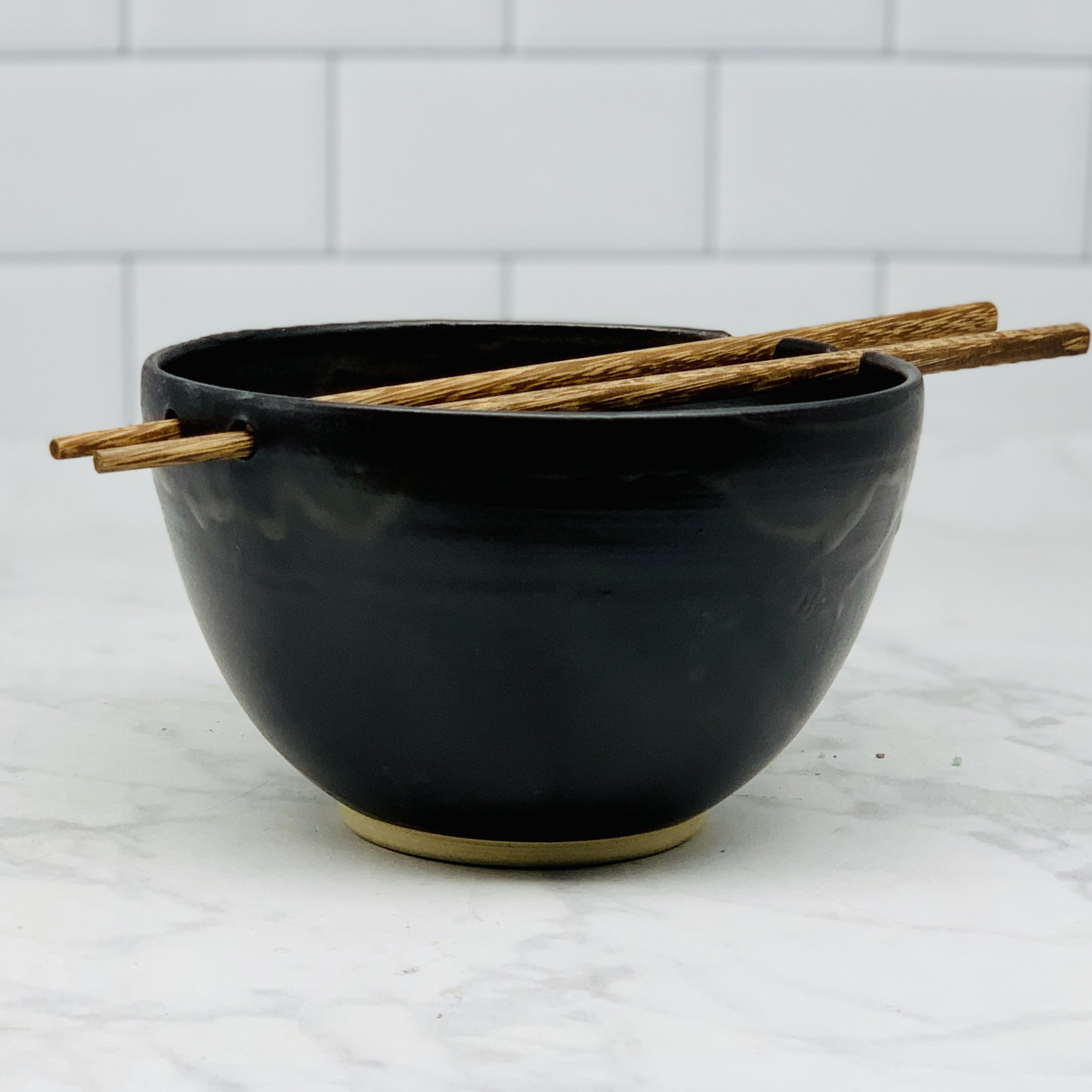 Black Ramen/Chopstick Holder Bowl 2 Ceramic Bowl Etsy