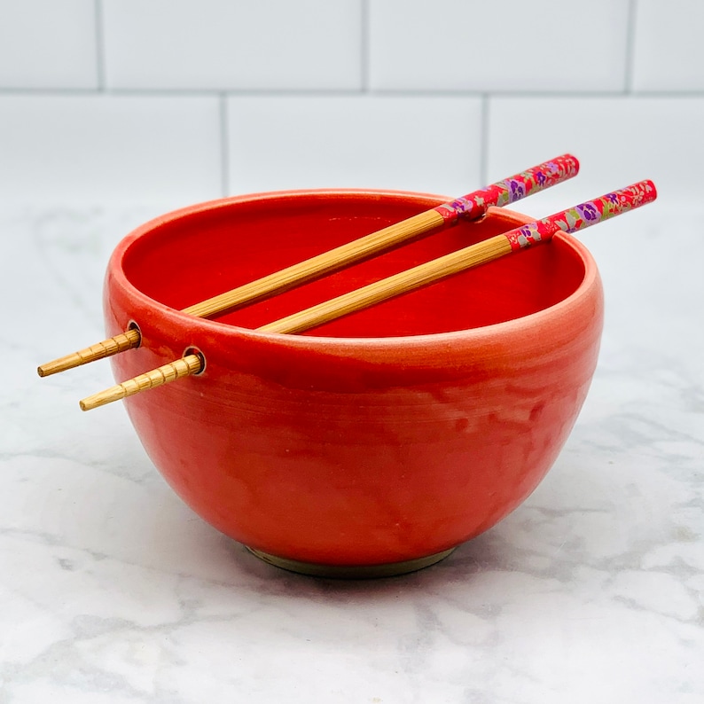 Ramen / Chopstick Holder Bowl Ceramic Bowl Etsy