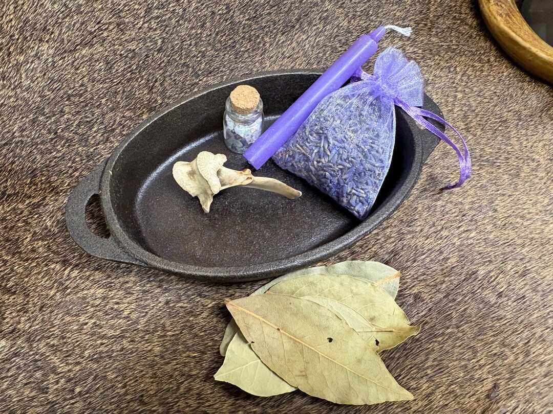 Hearth Magic Ritual Bundle | Cast Iron Dish, Fluorite, Lavender - Etsy