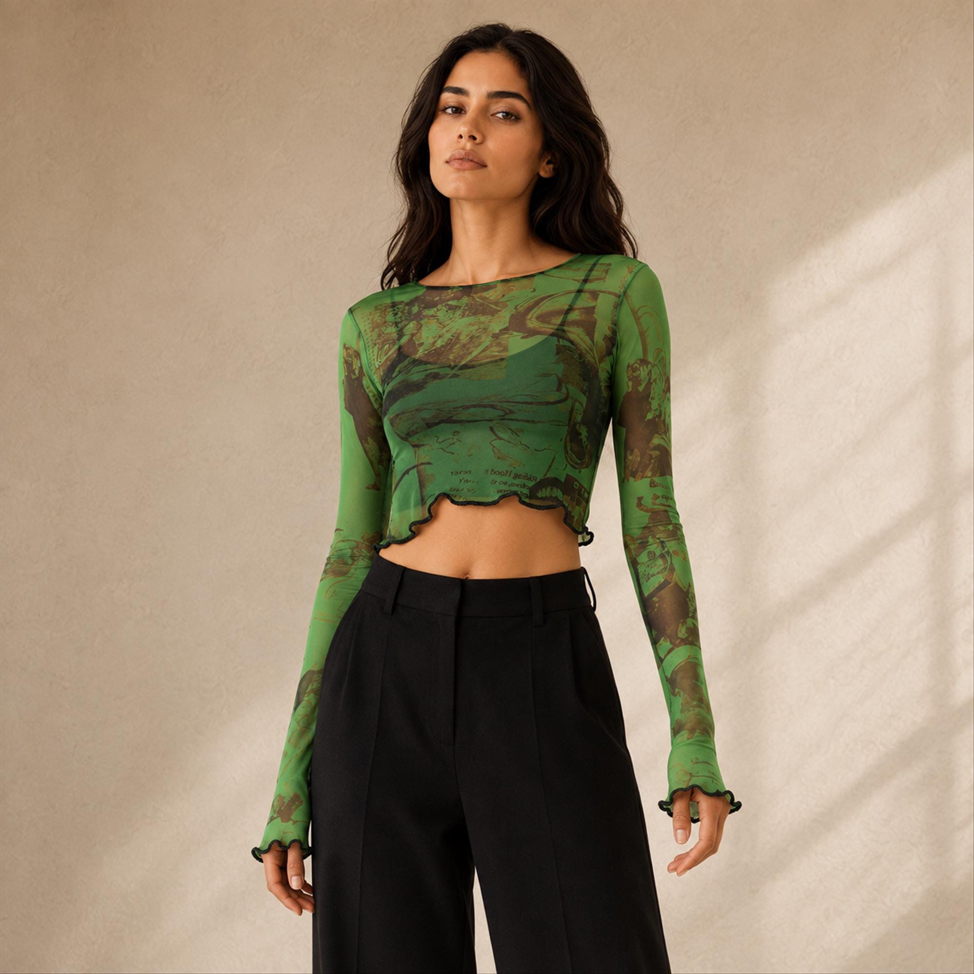 Graphic Mesh Top - Etsy