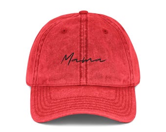 Mama script embroidery hat | Vintage washed baseball cap