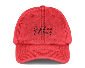 Coffee Lover Vintage Cap | Embroidered Script Hat