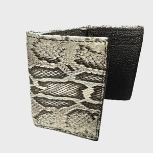 Genuine Python Snakeskin Bifold Wallet, Exotic Leather, Handmade Luxury Men's Accessory