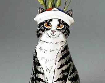 Sailor Kitten Vase from my Cats In Hats Collection