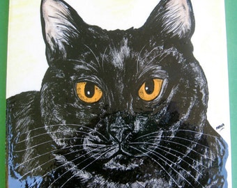 Cat Portrait Tile - 6" unframed