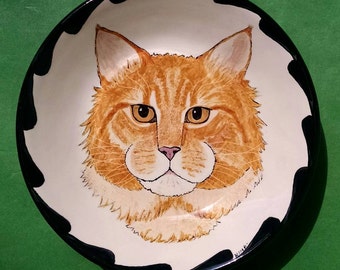 PET PORTRAIT BOWL-7"- Your Cat or Dog handpainted on a bowl