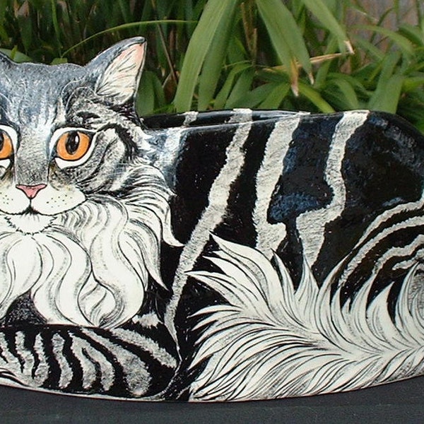 Cat shape planter designed by Nina Lyman Cats By Nina