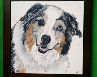 Dog Portrait Tile-8" framed