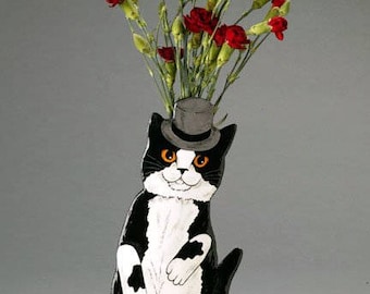 Top Hat Cat vase from Cats In Hats Collection designed by Nina Lyman