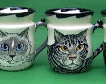 Portrait Cat Cups by Nina Lyman of Cats By Nina