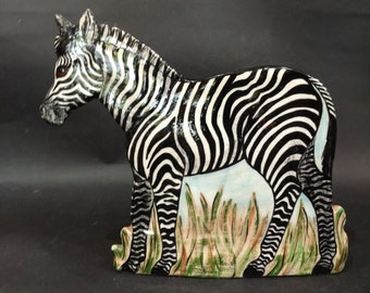 Zebra baby vase by Nina Lyman Ceramic 6.5"tall