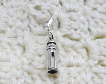 Set of 5 Silver 3D Lighthouse Stitch Markers for Crochet, Knitting Marker, Progress Marker, Removable Stitch Marker, WIP Marker