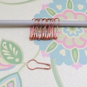 Set of 20, 50 or 100 Rose Gold Removable Stitch Markers for Knitting and Crochet, Knit Notions,French Bulb Pin, Fits up to US 10.5 (6.5 mm)