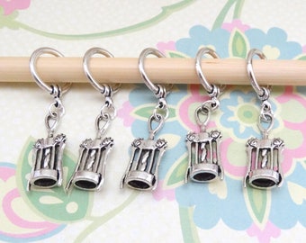 Set of 5 Silver Wine Opener Snag Free Stitch Markers for Knitting, Knitting Marker, Progress Marker, WIP Marker, Fits up to 9mm or US 13