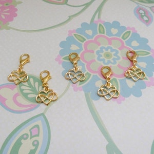 Set of 5 Gold or Silver Infinity Heart Stitch Markers for Crochet, Knitting Marker, Progress Marker, Removable Stitch Marker, WIP Marker image 6
